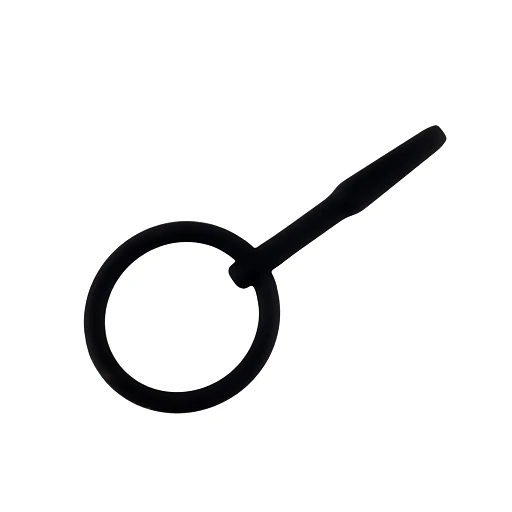 Penis plug no. 02 – silikonowy, z kanałem, 8,5 cm — zdjęcie 3