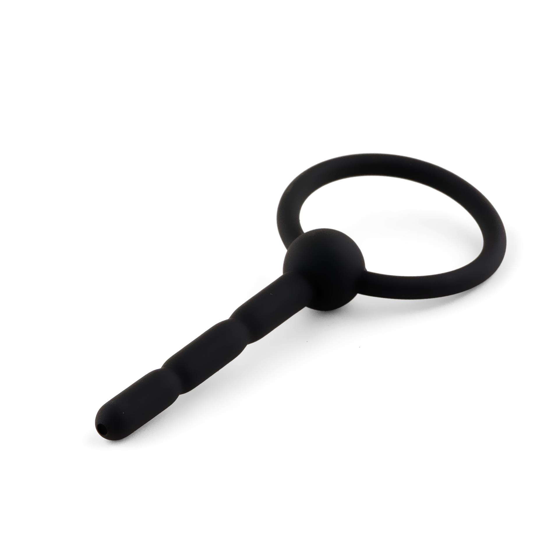 Penis plug no. 03 – silikonowy, kanał przepływowy, 10,5 cm — zdjęcie 1
