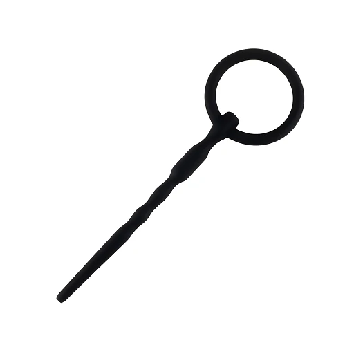 Penis plug no. 04 – silikonowy, z kanałem i pierścieniem — zdjęcie 4