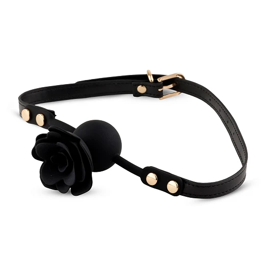 Knebel z kulką Black Rose – silikon, kanał oddechowy, 4,2 cm