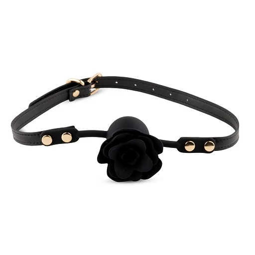 Knebel z kulką Black Rose – silikon, kanał oddechowy, 4,2 cm — zdjęcie 2