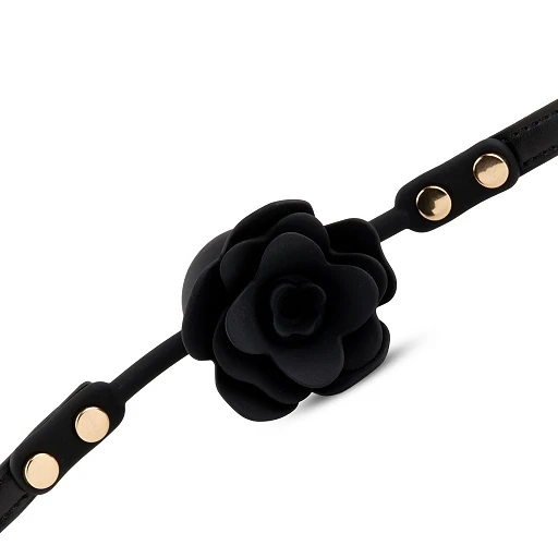 Knebel z kulką Black Rose – silikon, kanał oddechowy, 4,2 cm — zdjęcie 5