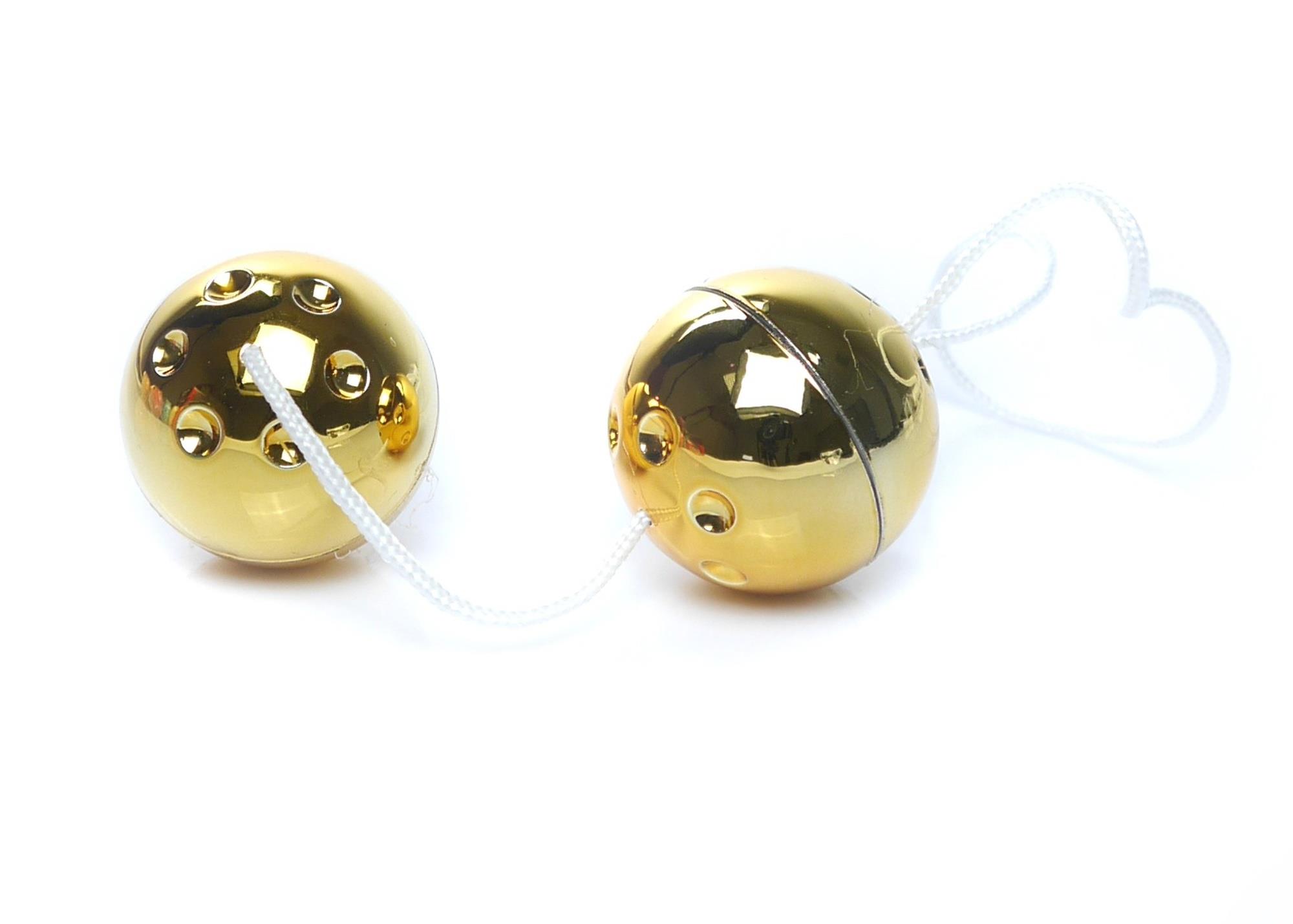 Kulki gejszy Duo-Balls Gold - złote, 2 szt. — zdjęcie 1