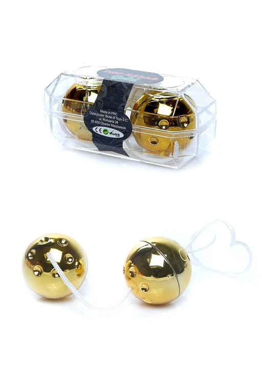 Kulki gejszy Duo-Balls Gold - złote, 2 szt. — zdjęcie 2