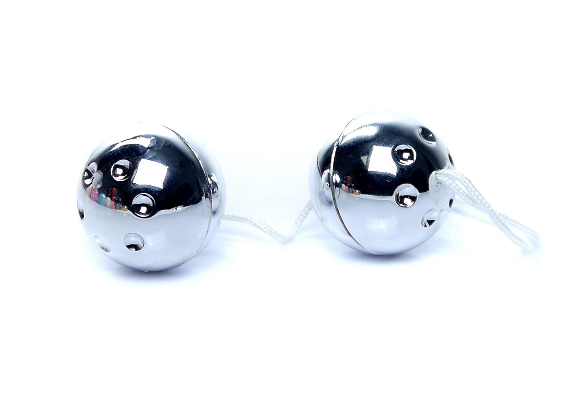Kulki gejszy Duo-Balls Silver – dwie kulki, 3,2 cm — zdjęcie 1