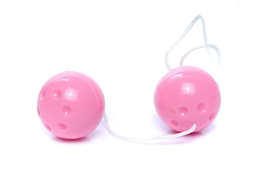 Kulki gejszy Duo-Balls – różowe, z linką, 3,2 cm