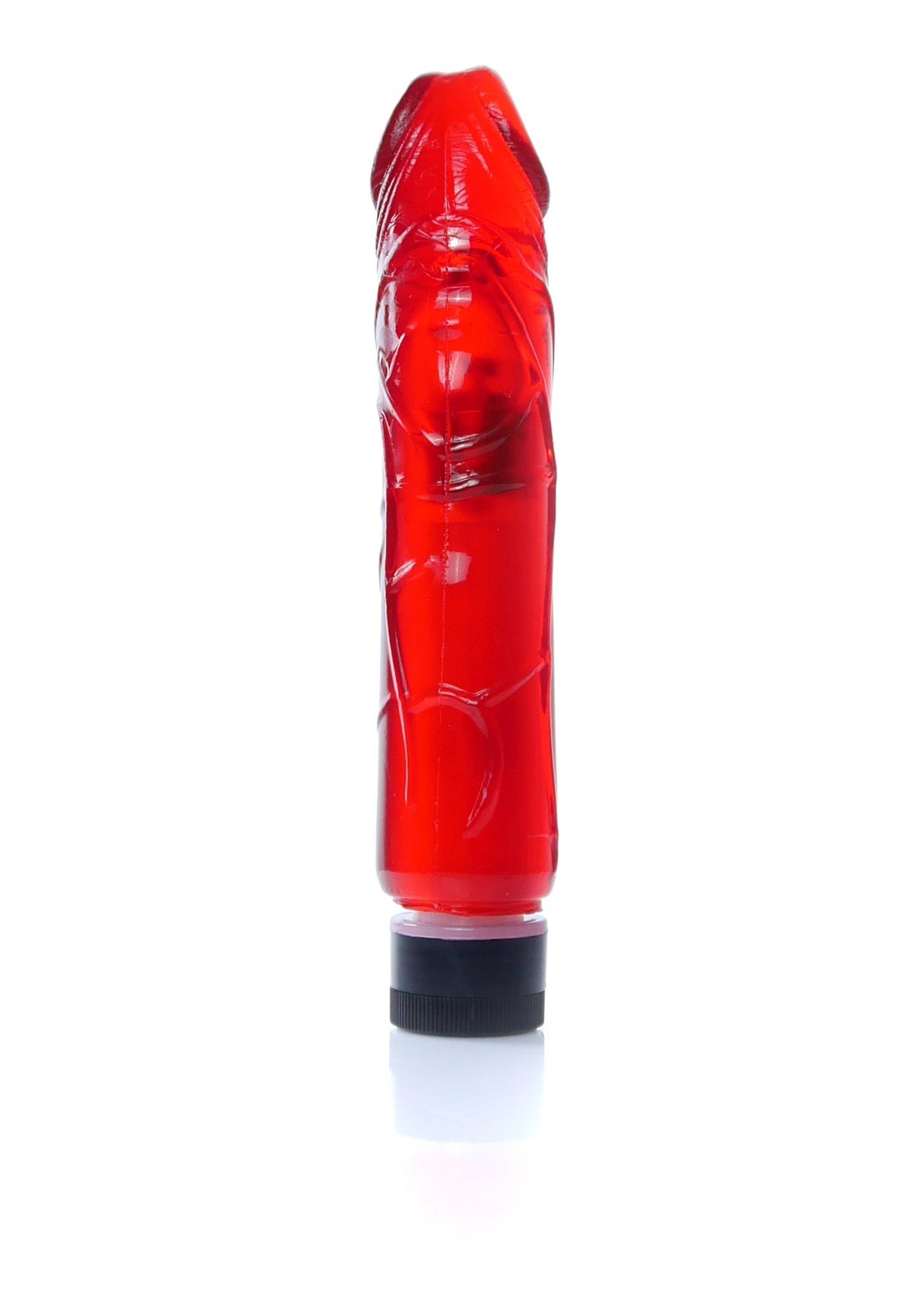 Wibrator Juicy Jelly – multispeed, 22 cm, czerwony — zdjęcie 3