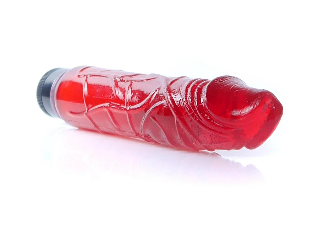 Wibrator Juicy Jelly – multispeed, 22 cm, czerwony — zdjęcie 4