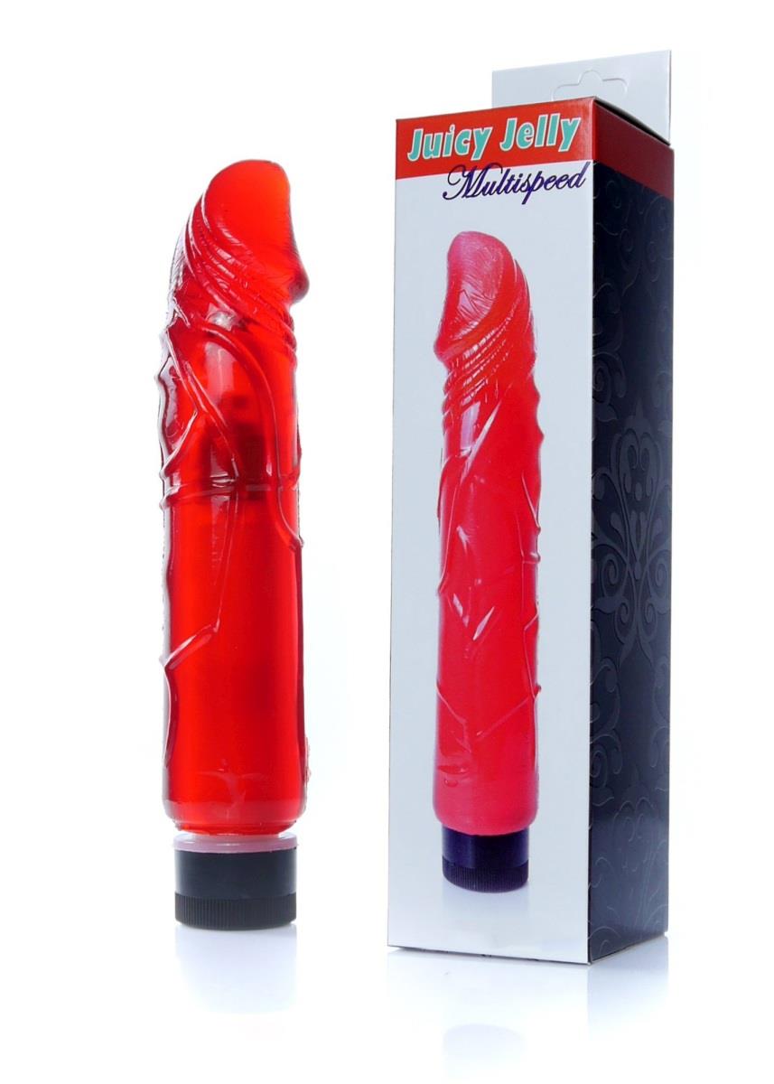 Wibrator Juicy Jelly – multispeed, 22 cm, czerwony — zdjęcie 5