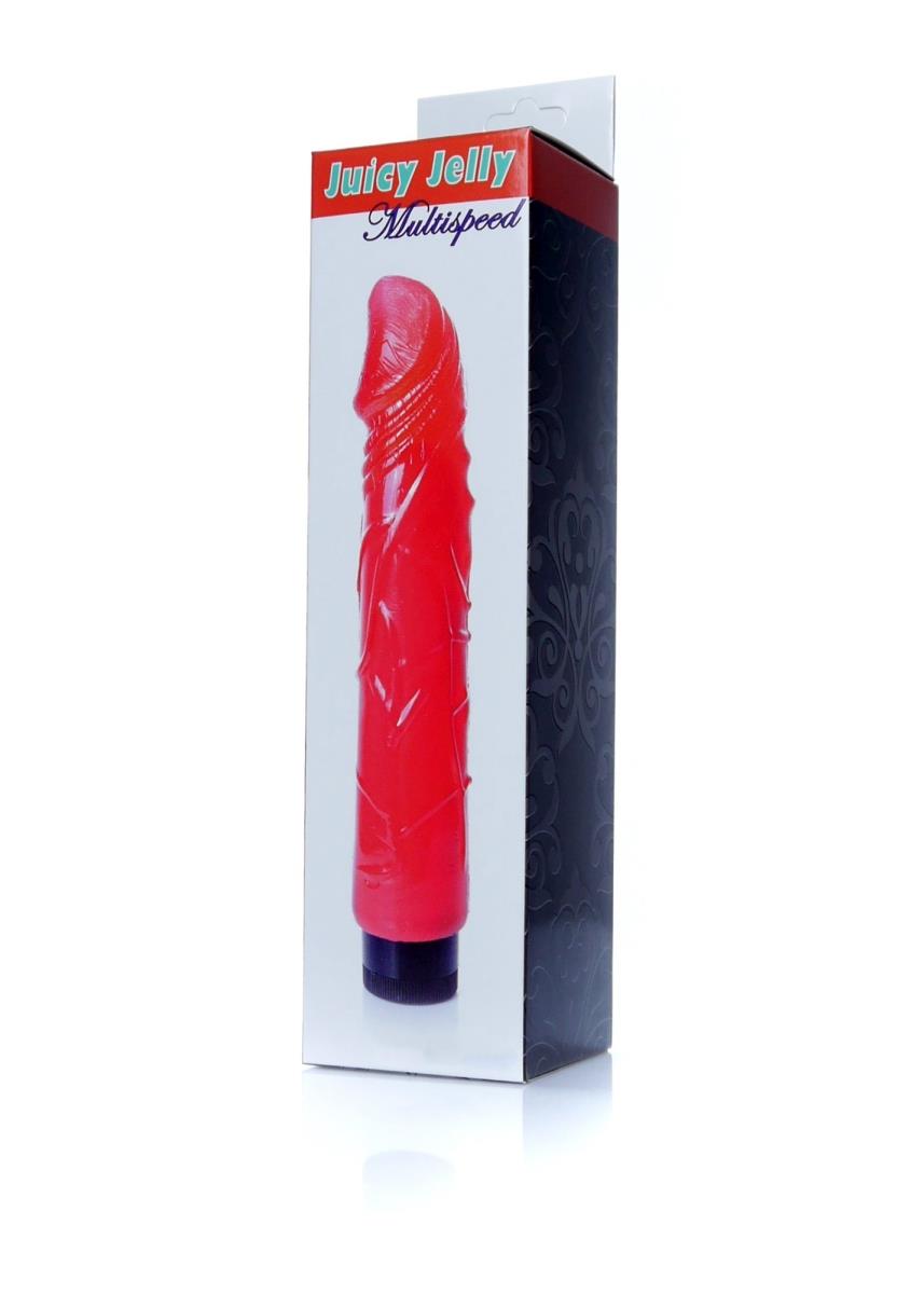 Wibrator Juicy Jelly – multispeed, 22 cm, czerwony — zdjęcie 6