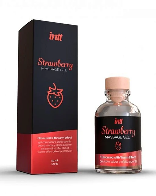 Żel do masażu truskawkowy – efekt rozgrzewający, jadalny, 30 ml