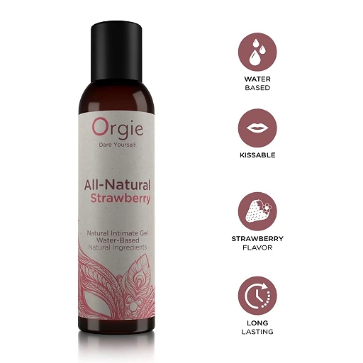 Lubrykant smakowy Orgie All-Natural Strawberry – truskawka, 150 ml — zdjęcie 2