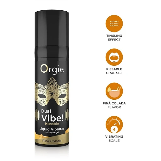 Wibrator w płynie Dual Vibe! Pina Colada - smak i wibracje — zdjęcie 2