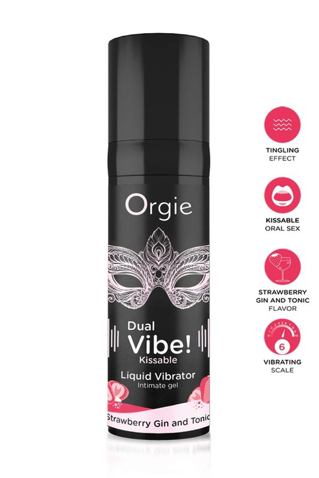 Wibrujący żel intymny Dual Vibe! Kissable - smak truskawki Gin — zdjęcie 2