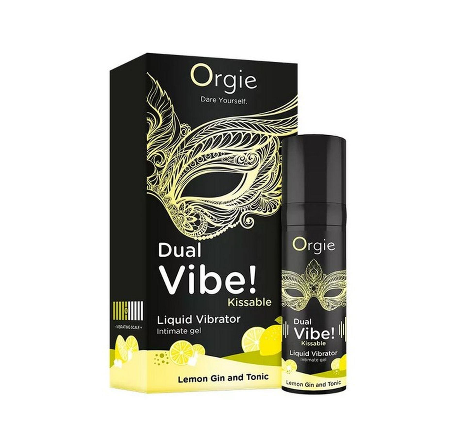 Żel wibrujący Orgie Dual Vibe! Kissable – gin & tonic z cytryną — zdjęcie 2