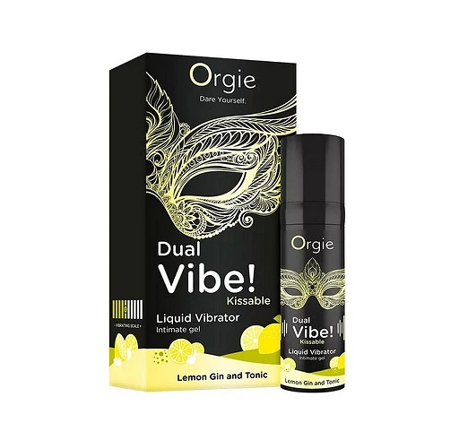 Żel wibrujący Orgie Dual Vibe! Kissable – gin & tonic z cytryną — zdjęcie 2