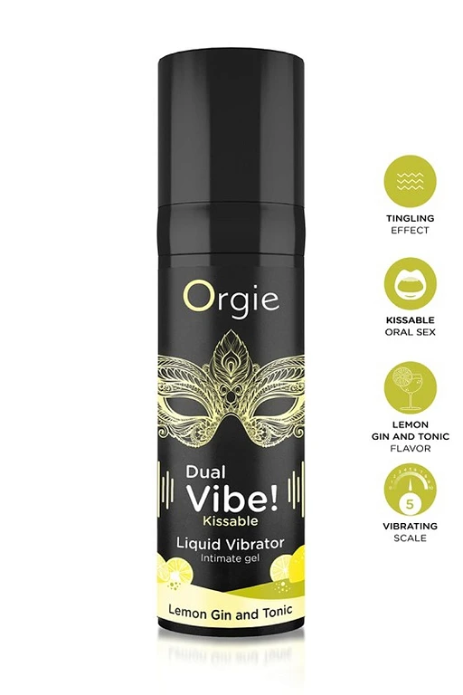 Żel wibrujący Orgie Dual Vibe! Kissable – gin & tonic z cytryną