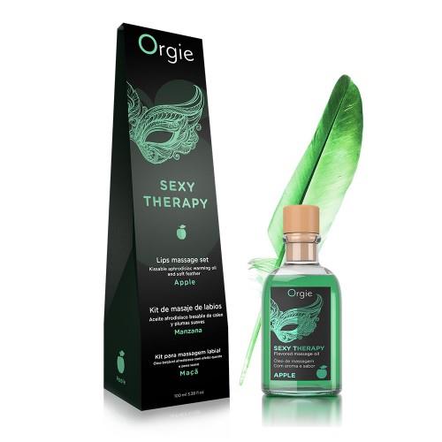 Zestaw do masażu ust Orgie Sexy Therapy Lips – jabłko, 100 ml — zdjęcie 1