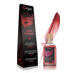 Zestaw do masażu ust Orgie Sexy Therapy Lips – truskawka, 100 ml