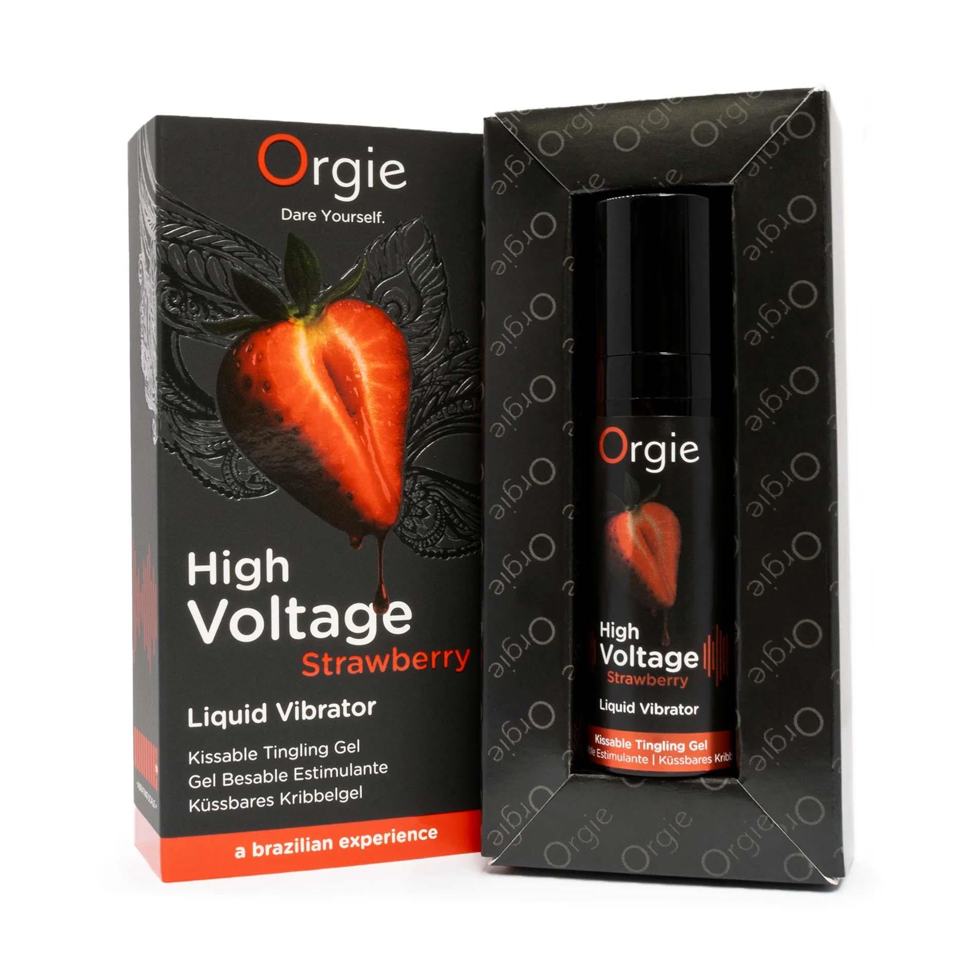 Żel wibrujący Orgie High Voltage Strawberry – truskawkowy, 15 ml — zdjęcie 3