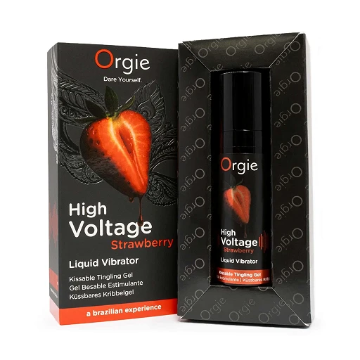 Żel wibrujący Orgie High Voltage Strawberry – truskawkowy, 15 ml — zdjęcie 3
