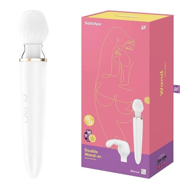 Masażer różdżka Double Wand-er – 2 wymienne końcówki, aplikacja — zdjęcie 4