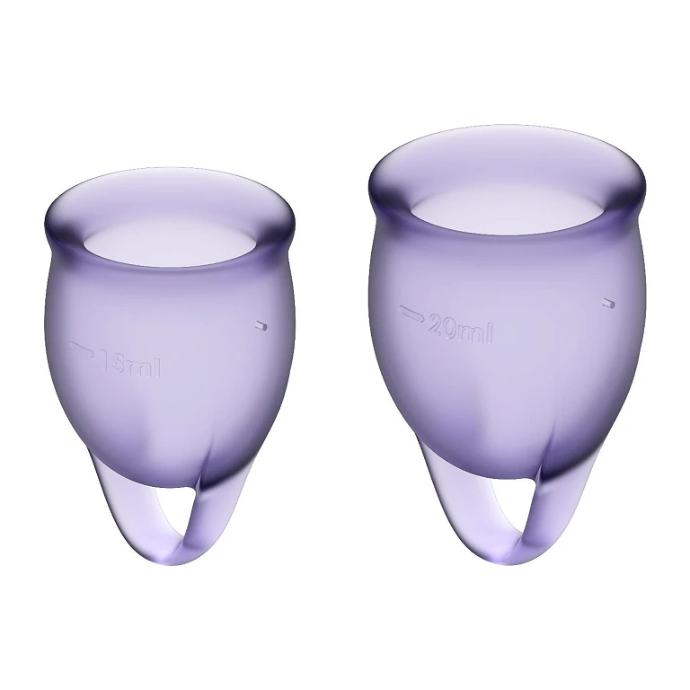 Kubeczki menstruacyjne Satisfyer Feel Confident – 15 i 20 ml, silikon