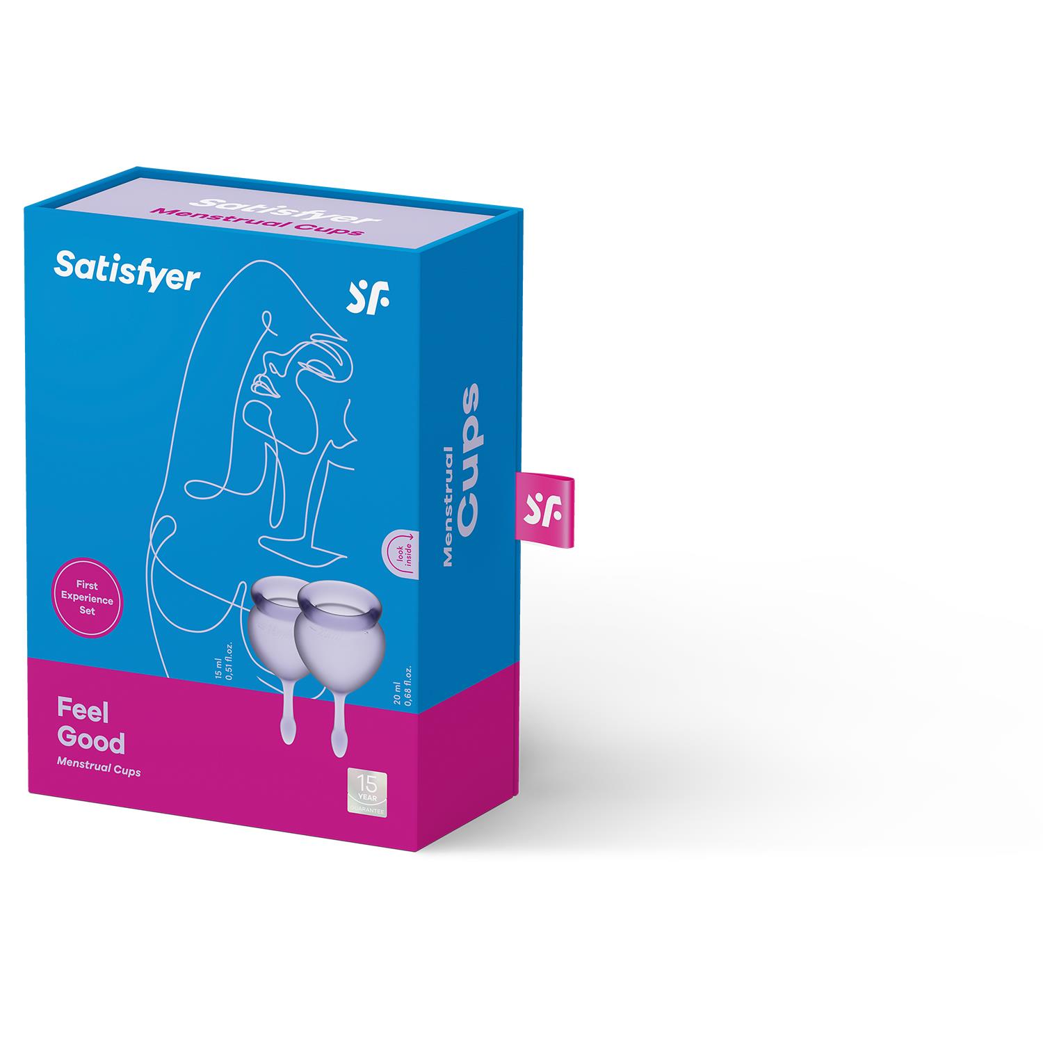 Kubeczki menstruacyjne Satisfyer Feel Good – silikon, 15 i 20 ml — zdjęcie 2