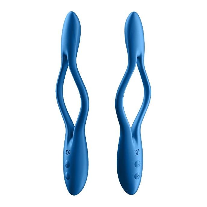 Wibrator elastyczny Elastic Game – dwusilnikowy, ciemnoniebieski — zdjęcie 4