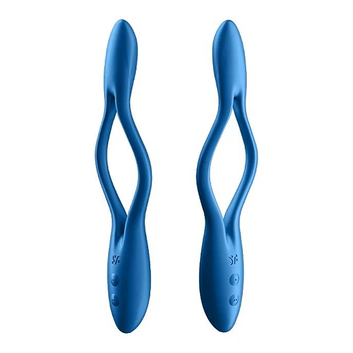 Wibrator elastyczny Elastic Game – dwusilnikowy, ciemnoniebieski — zdjęcie 4