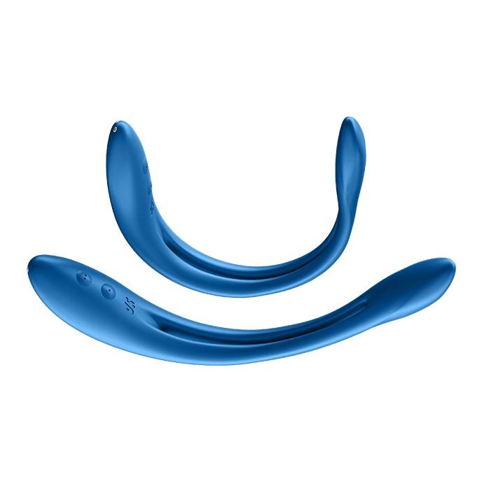 Wibrator elastyczny Elastic Game – dwusilnikowy, ciemnoniebieski — zdjęcie 5
