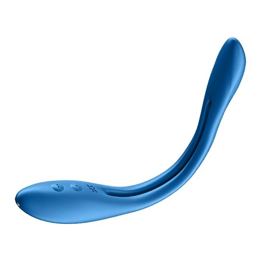 Wibrator elastyczny Elastic Game – dwusilnikowy, ciemnoniebieski