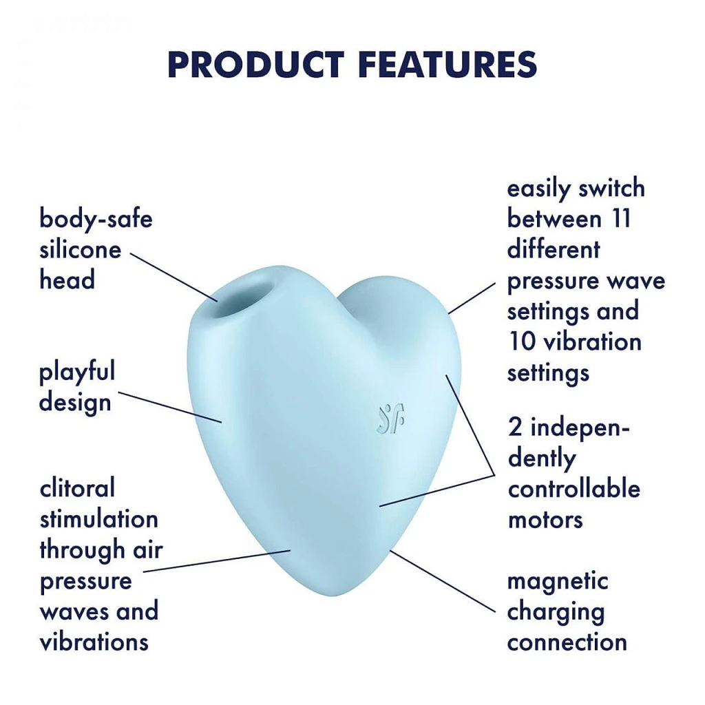 Stymulator Satisfyer Cutie Heart - Air Pulse + wibracje — zdjęcie 2