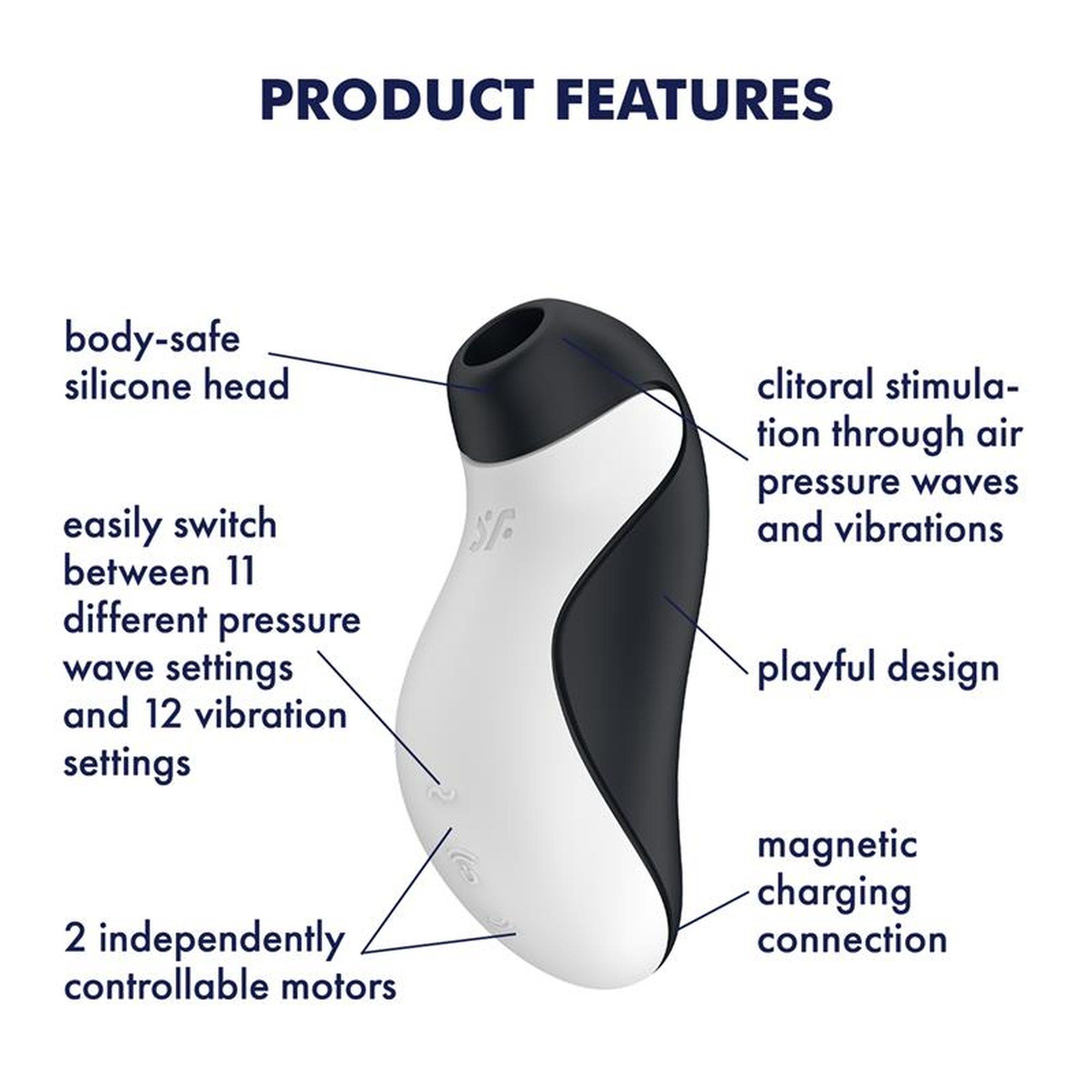 Stymulator łechtaczki Orca Double Air Pulse + wibracje — zdjęcie 3
