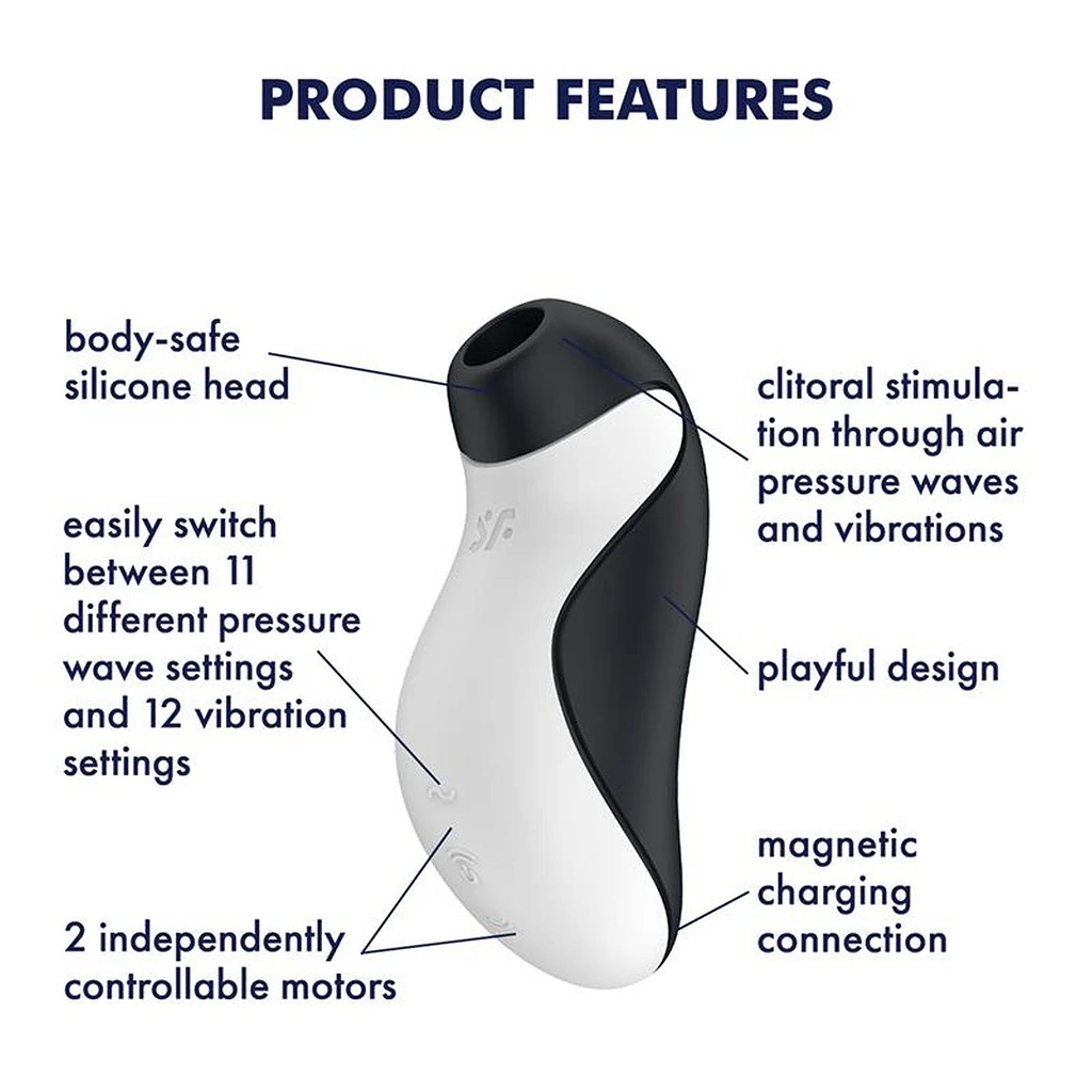 Stymulator łechtaczki Orca Double Air Pulse + wibracje — zdjęcie 3