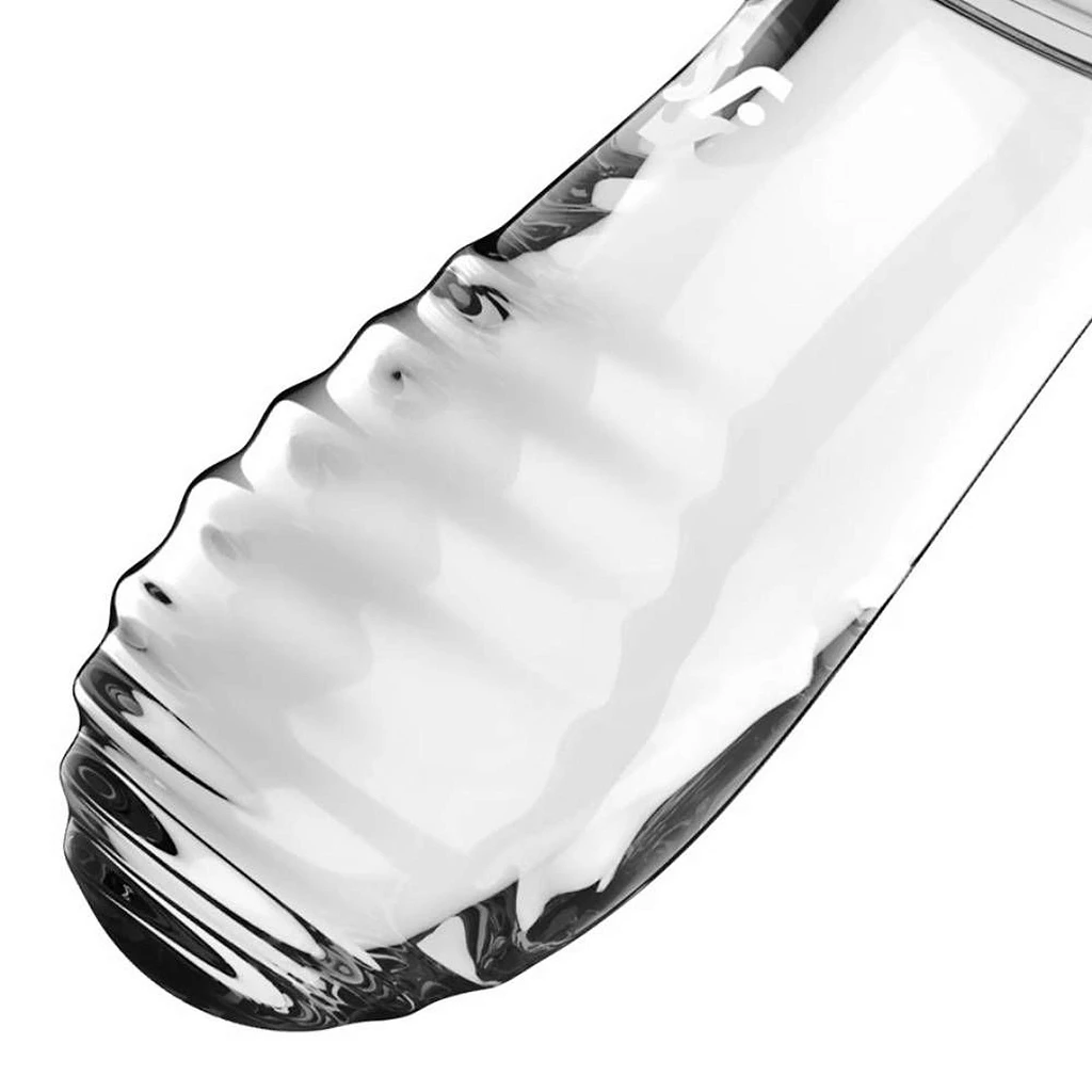 Podwójne dildo Double Crystal – szkło, gładkie i żebrowane — zdjęcie 3