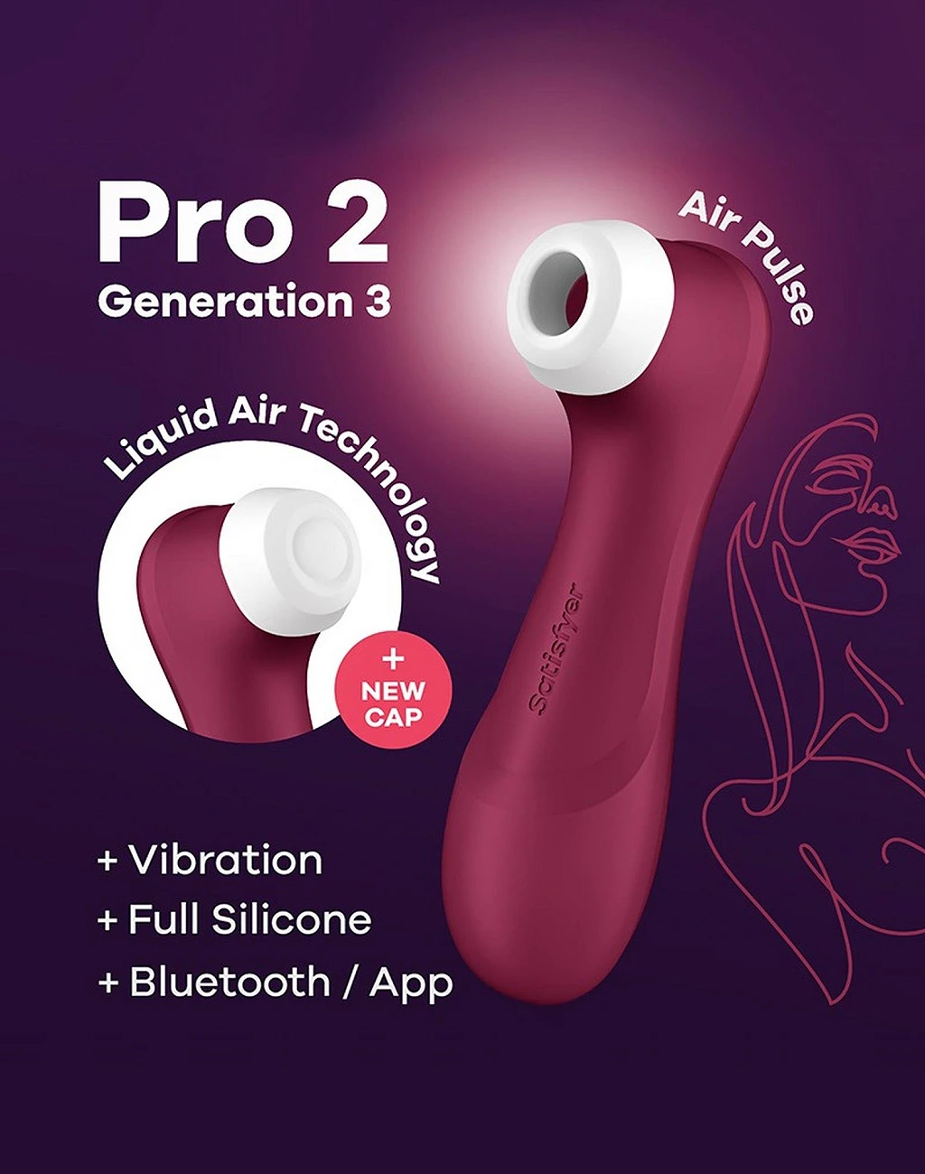 Stymulator łechtaczki Pro 2 Gen 3 – Liquid Air, wibracje, app — zdjęcie 7