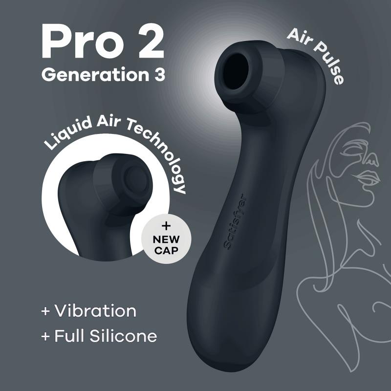 Stymulator łechtaczki Pro 2 Generation 3 – Liquid Air, czarny — zdjęcie 6