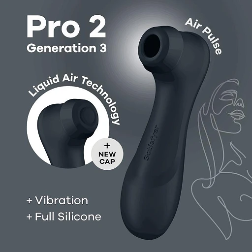 Stymulator łechtaczki Pro 2 Generation 3 – Liquid Air, czarny — zdjęcie 6