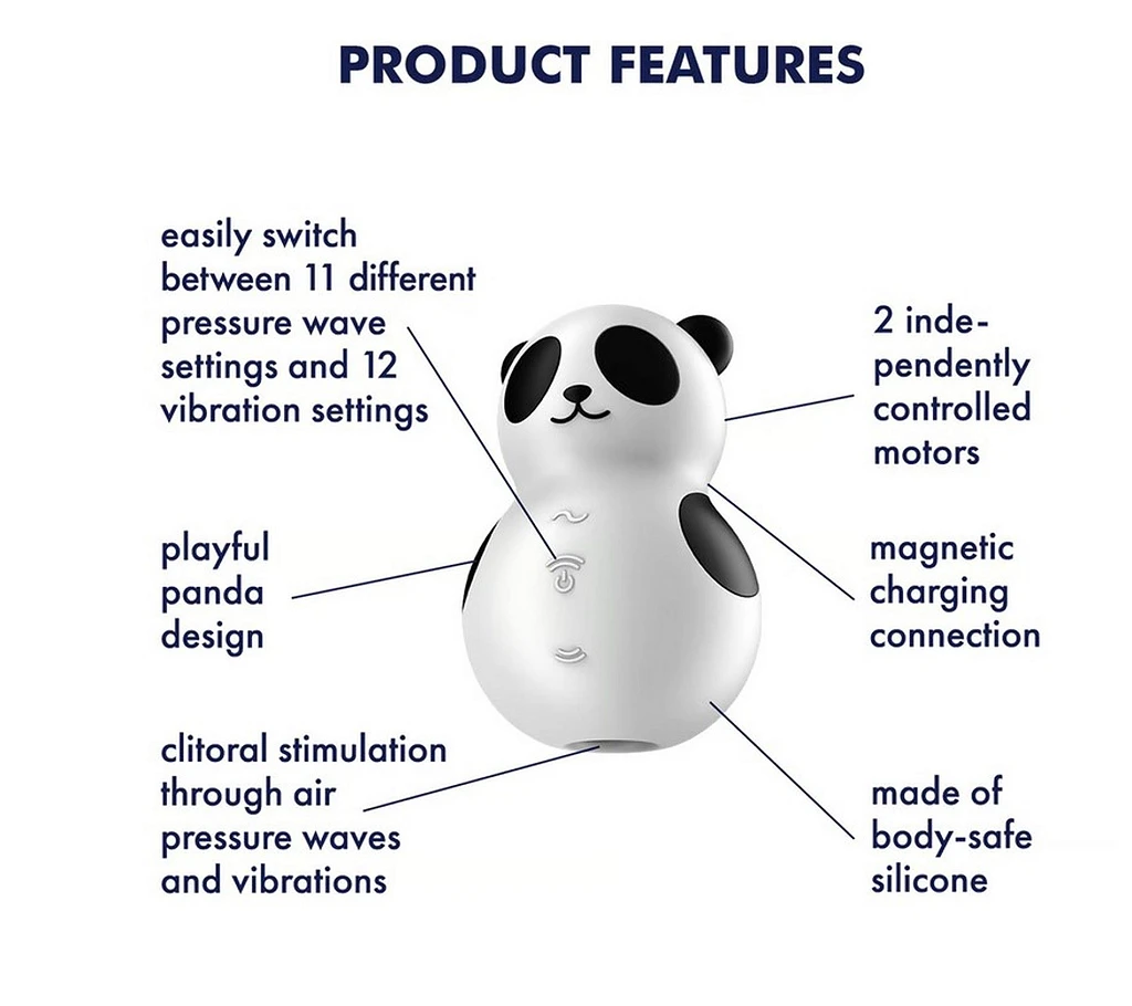 Stymulator łechtaczki Pocket Panda – fale ciśnienia + wibracje — zdjęcie 8