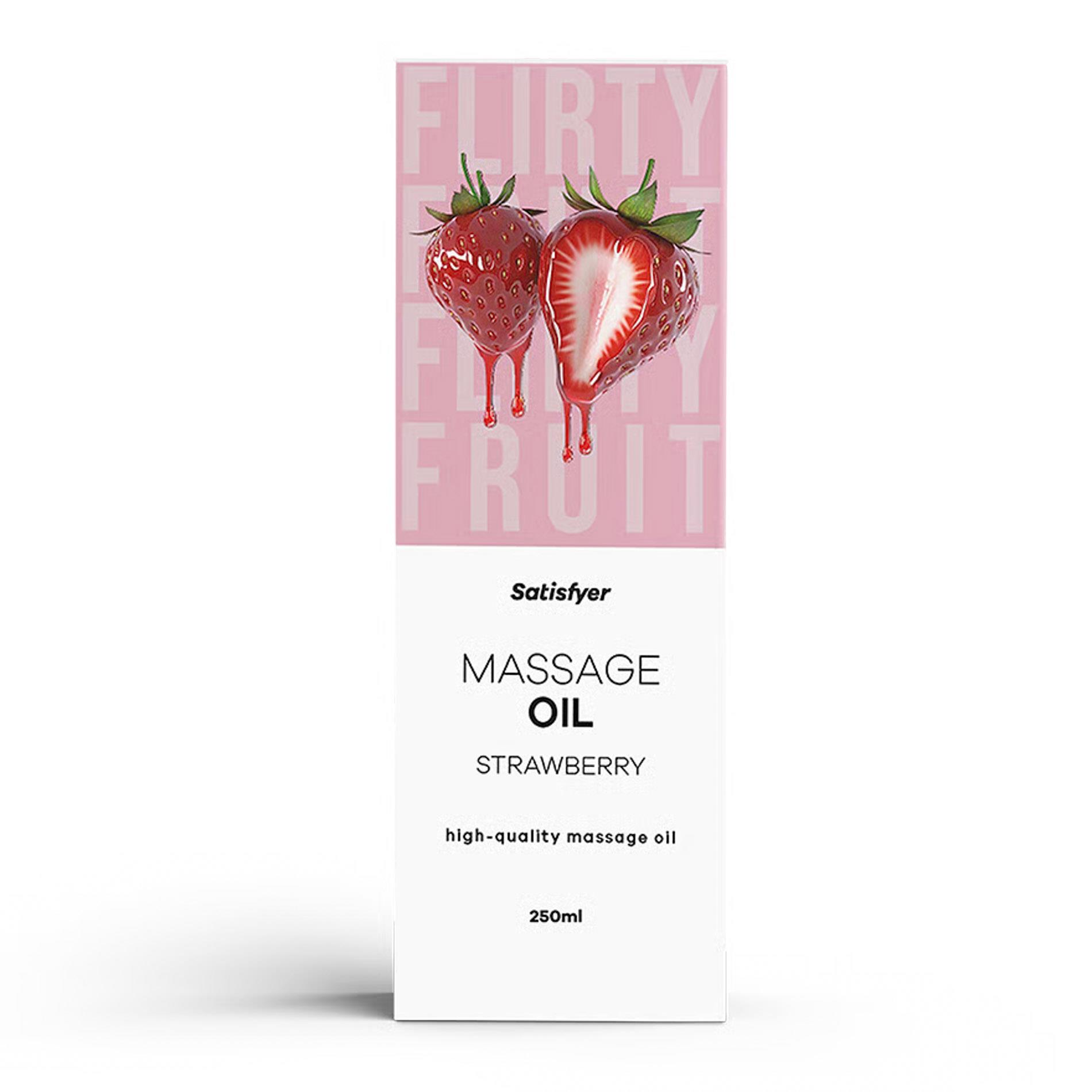 Olejek do masażu Satisfyer Strawberry – truskawkowy, 250 ml — zdjęcie 1