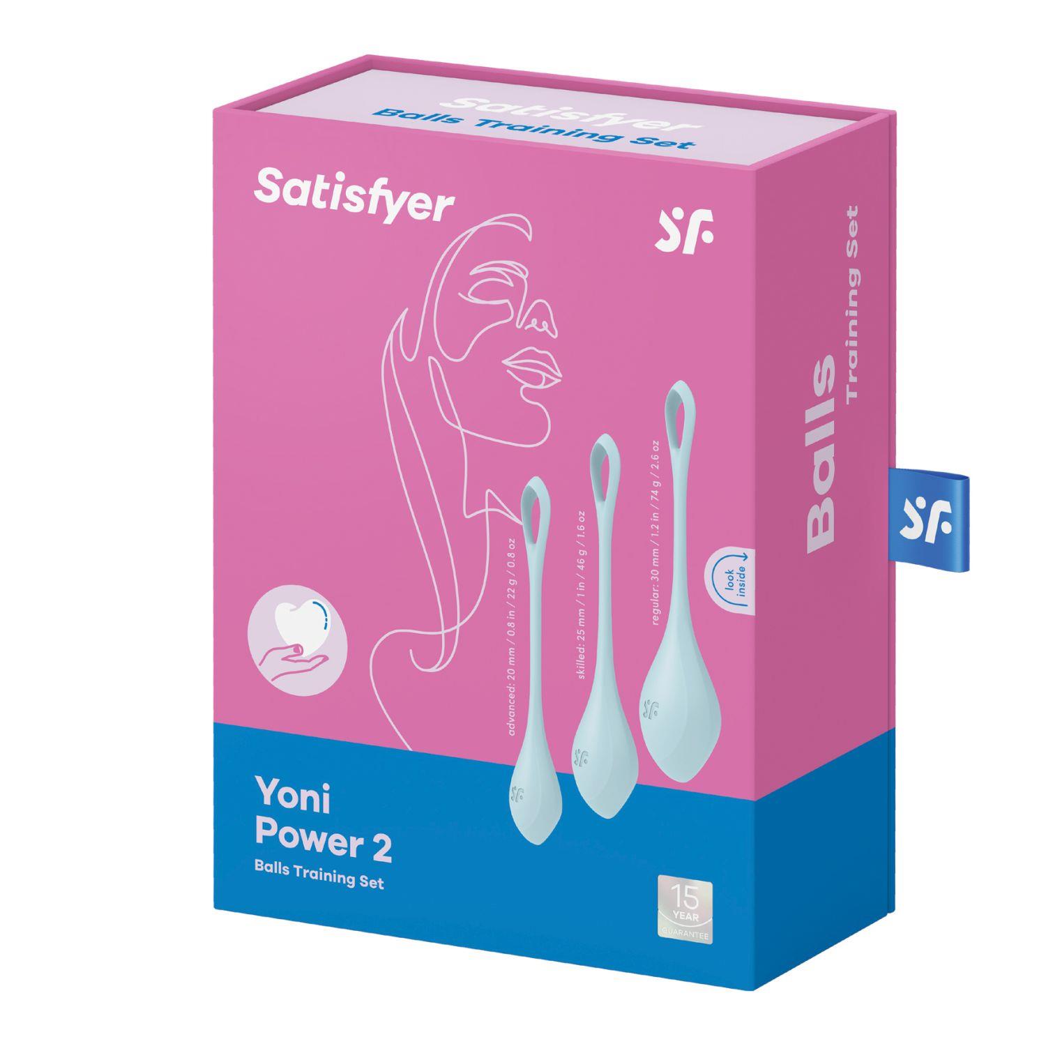 Zestaw kulek Satisfyer Yoni Power 2 - zestaw 3 szt. jasnoniebieski — zdjęcie 1