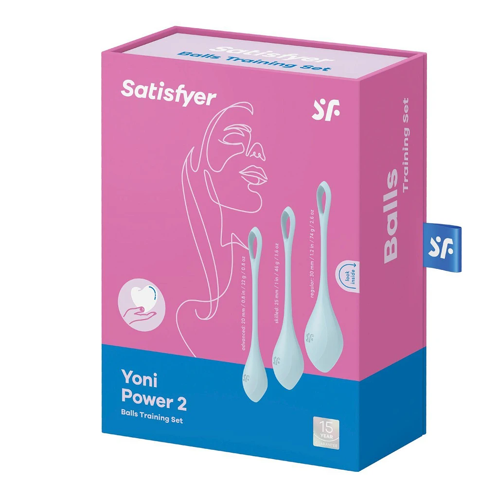 Zestaw kulek Satisfyer Yoni Power 2 - zestaw 3 szt. jasnoniebieski