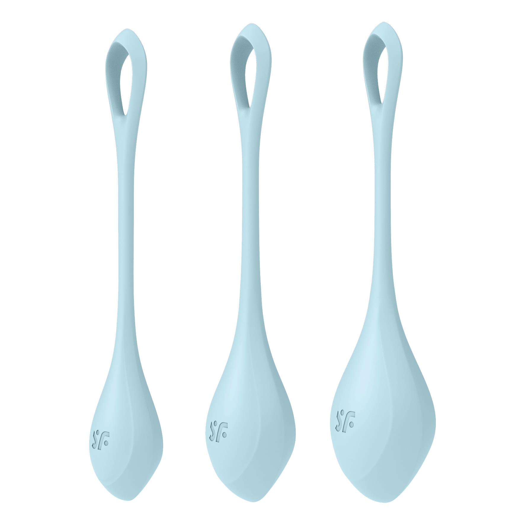 Zestaw kulek Satisfyer Yoni Power 2 - zestaw 3 szt. jasnoniebieski — zdjęcie 2