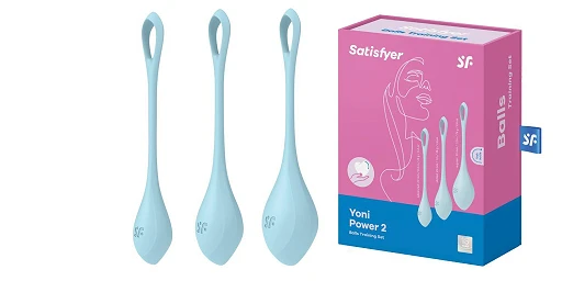 Zestaw kulek Satisfyer Yoni Power 2 - zestaw 3 szt. jasnoniebieski — zdjęcie 3