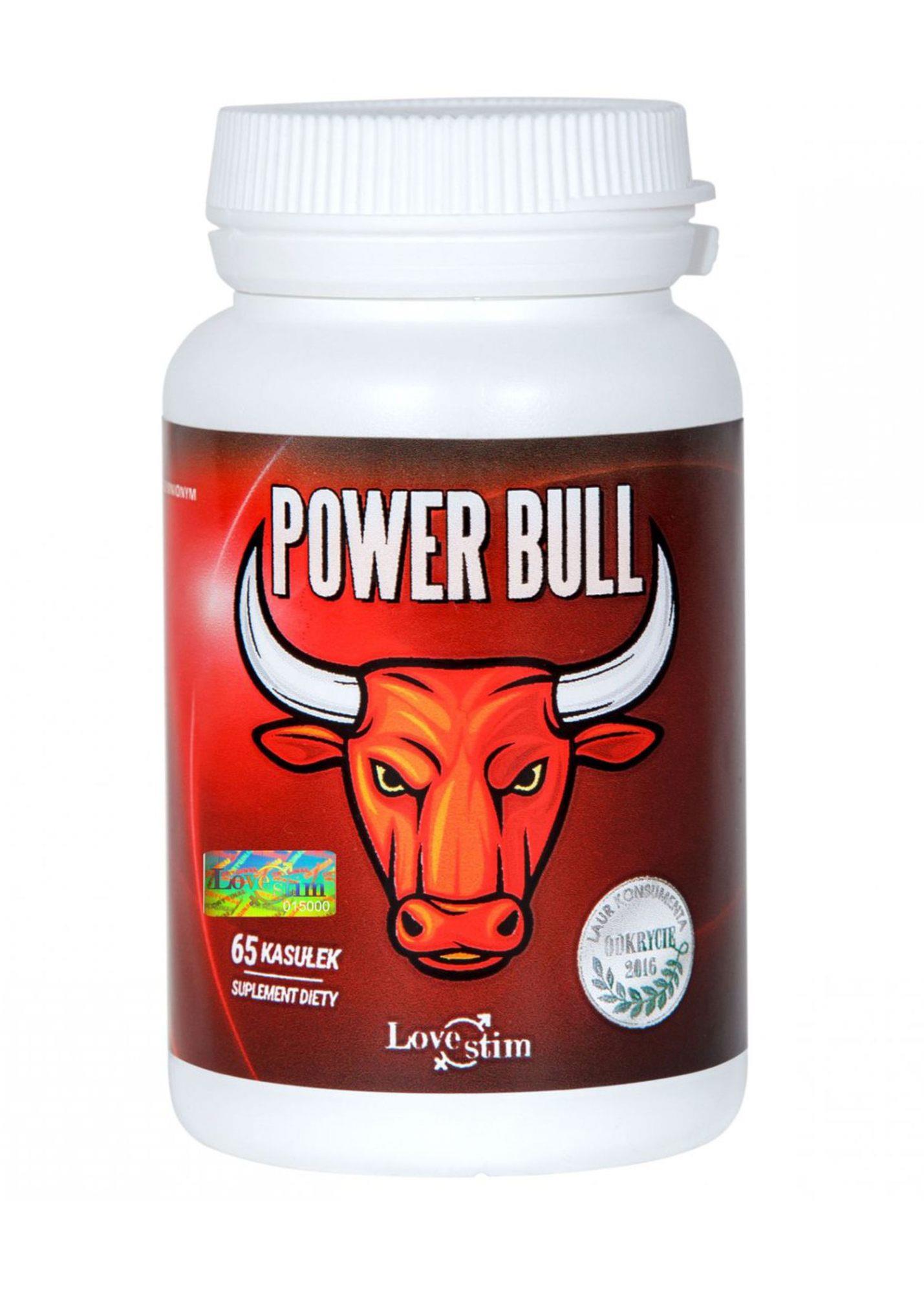 Suplement diety Power Bull - 65 kapsułek, guarana i maca — zdjęcie 1