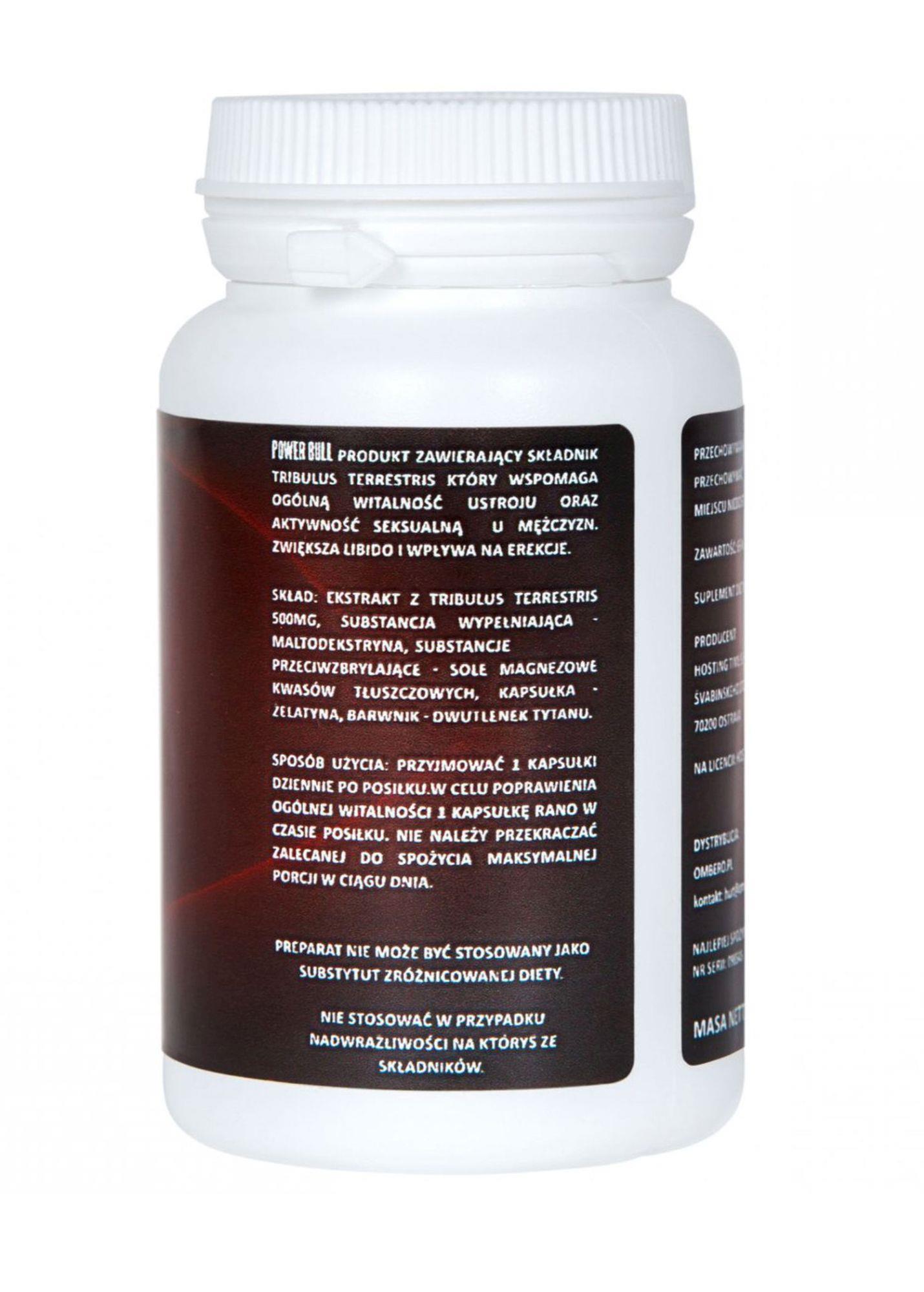 Suplement diety Power Bull - 65 kapsułek, guarana i maca — zdjęcie 2