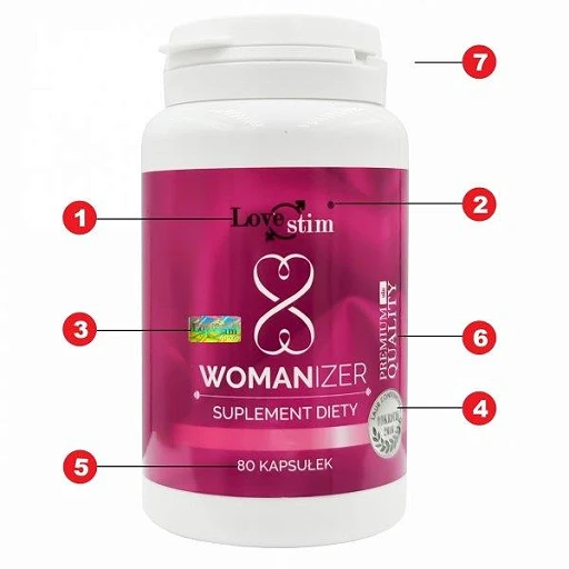 Suplement diety Womanizer - 80 kapsułek po 500 mg, skład roślinny — zdjęcie 3