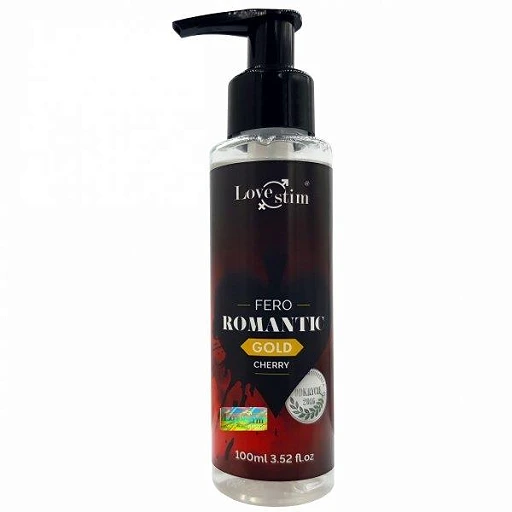 Olejek do masażu Fero Romantic Gold - feromony, wiśnia, 100 ml