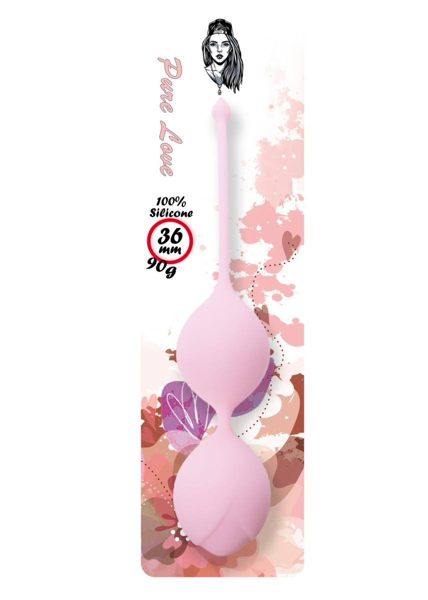 Kulki gejszy Silicone Kegel Balls 36 mm – 90 g, jasnoróżowe — zdjęcie 2